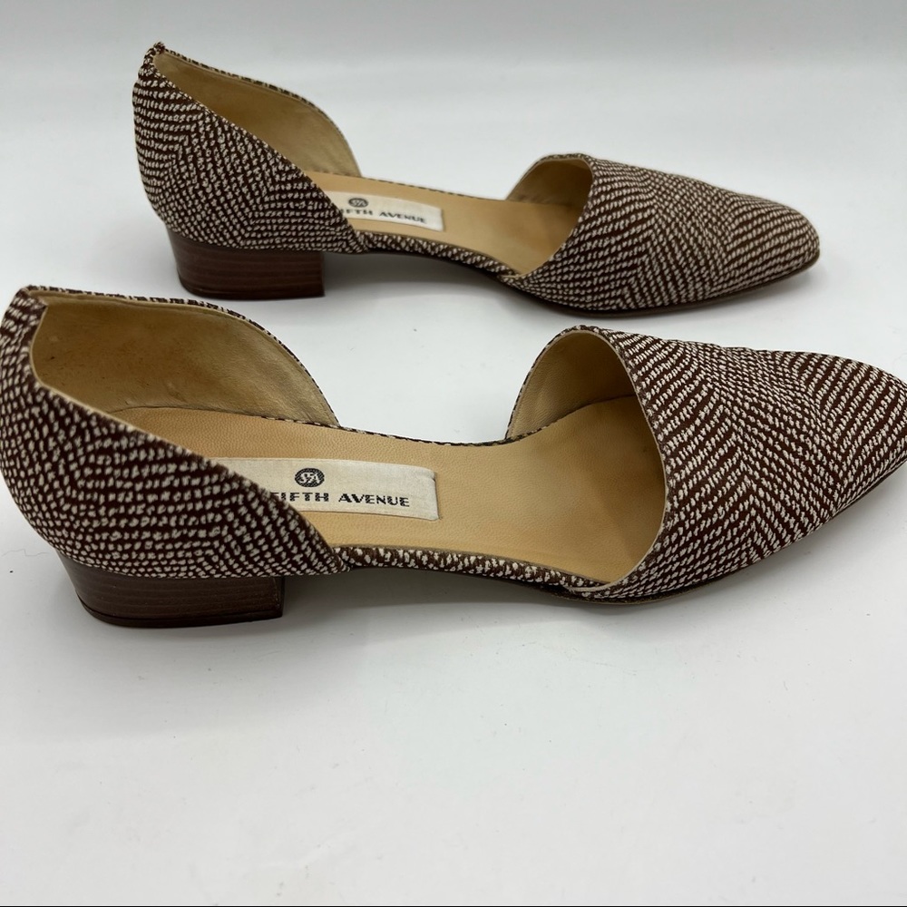 Saks Fifth Avenue Brown and White Flats - Picture 7 of 8